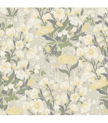 4143-22012 - Hava Yellow Meadow Flowers Wallpaper-Botanica