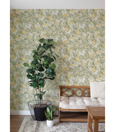 4143-22025 - Kort Sage Fruit and Floral Wallpaper-Botanica