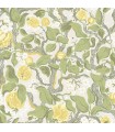 4143-22027 - Kort Yellow Fruit and Floral Wallpaper-Botanica