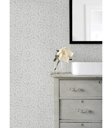 4143-34016 - Lindlöv Grey Leafy Vines Wallpaper-Botanica