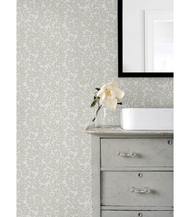4143-34017 - Lindlöv Light Grey Leafy Vines Wallpaper-Botanica