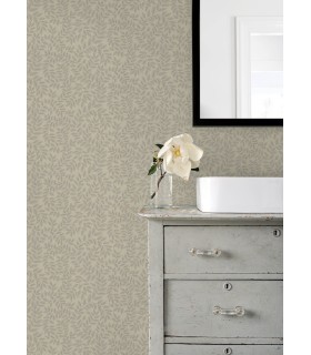 4143-34018 - Lindlöv Taupe Leafy Vines Wallpaper-Botanica