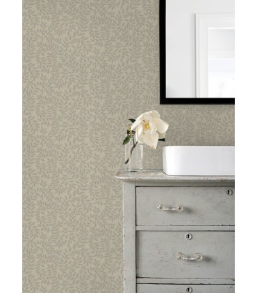 4143-34018 - Lindlöv Taupe Leafy Vines Wallpaper-Botanica