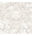 4143-22019 - Lisa Grey Floral Damask Wallpaper-Botanica