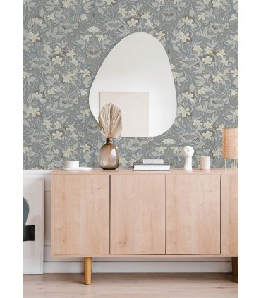 4143-22018 - Lisa Stone Floral Damask Wallpaper-Botanica