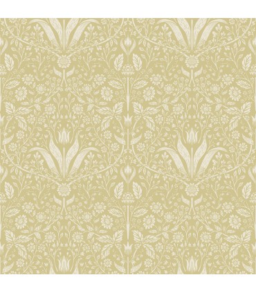 4143-34038 - Mara Yellow Tulip Ogee Wallpaper-Botanica