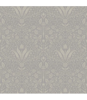 4143-34008 - Mara Grey Tulip Ogee Wallpaper-Botanica