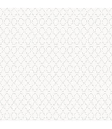 4143-34001 - Trevor White Leaf Trellis Wallpaper-Botanica