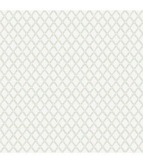 4143-34036 - Trevor Sage Leaf Trellis Wallpaper-Botanica