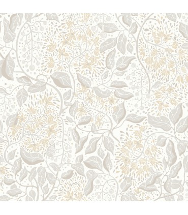 4143-22023 -Turi Khaki Twining Vines Wallpaper-Botanica