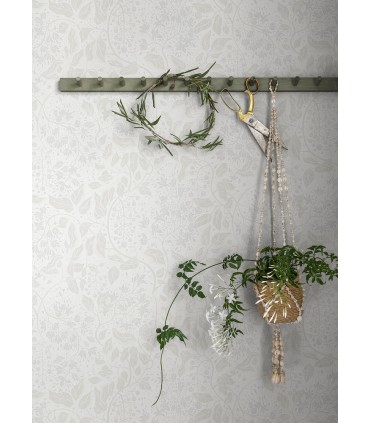 4143-22021 -Turi Grey Twining Vines Wallpaper-Botanica