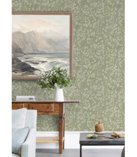 4143-22024 -Turi Moss Twining Vines Wallpaper-Botanica