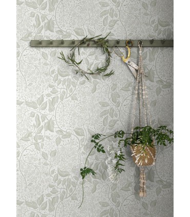 4143-22020 -Turi Sage Twining Vines Wallpaper-Botanica
