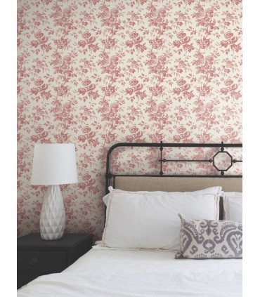 RT7871- Anemone Toile Wallpaper-Toiles by York