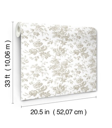 RT7872- Anemone Toile Wallpaper-Toiles by York