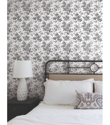 RT7875- Anemone Toile Wallpaper-Toiles by York