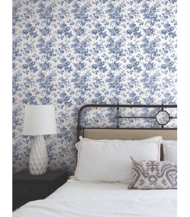 RT7873- Anemone Toile Wallpaper-Toiles by York