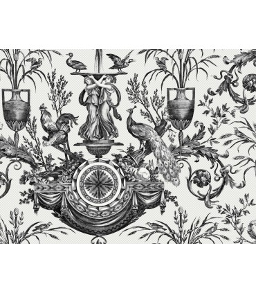 RT7813- Avian Fountain Toile Wallpaper-Toiles by York