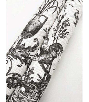 RT7813- Avian Fountain Toile Wallpaper-Toiles by York