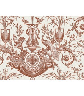 RT7814- Avian Fountain Toile Wallpaper-Toiles by York