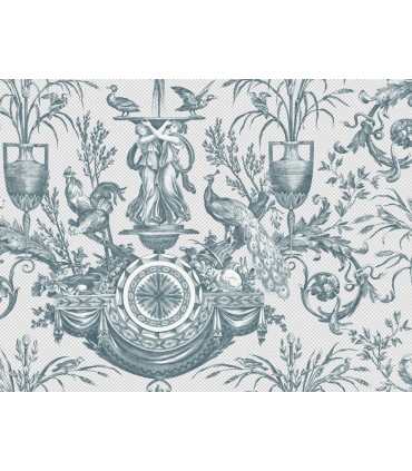 RT7811- Avian Fountain Toile Wallpaper-Toiles by York