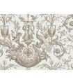 RT7812- Avian Fountain Toile Wallpaper-Toiles by York