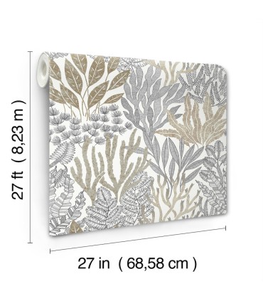 RT7802 - Coral Leaves Wallpaper-Toiles by York