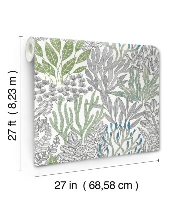 RT7803 - Coral Leaves Wallpaper-Toiles by York