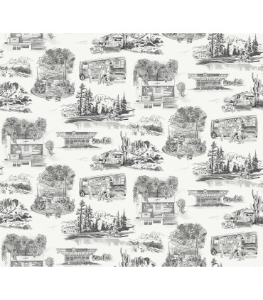RT7861 - Modern Vista Toile Wallpaper-Toiles by York