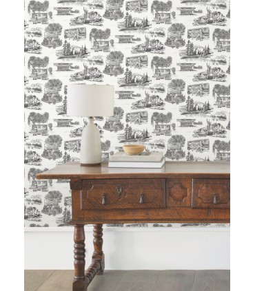 RT7861 - Modern Vista Toile Wallpaper-Toiles by York