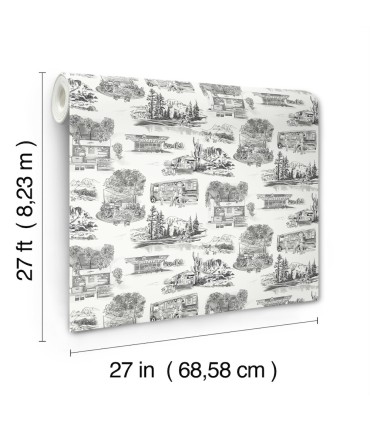 RT7861 - Modern Vista Toile Wallpaper-Toiles by York