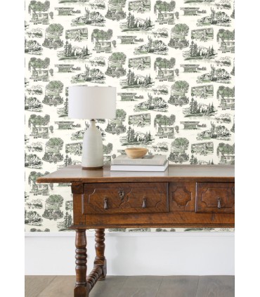 RT7863 - Modern Vista Toile Wallpaper-Toiles by York