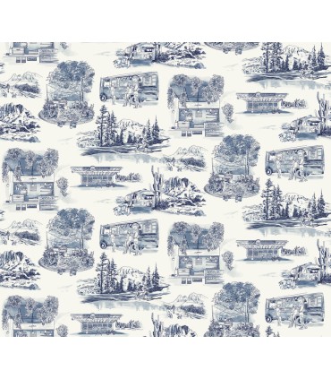 RT7862 - Modern Vista Toile Wallpaper-Toiles by York