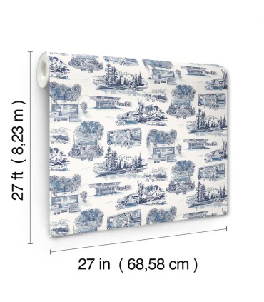 RT7862 - Modern Vista Toile Wallpaper-Toiles by York