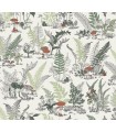 RT7891 - Mushroom Garden Toile Wallpaper-Toiles by York