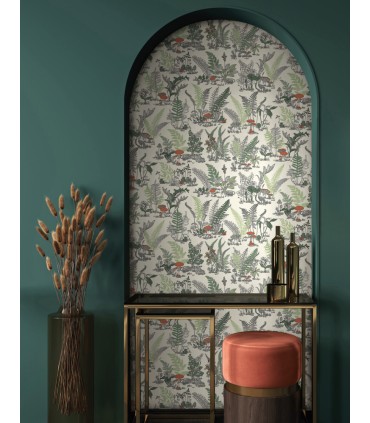 RT7891 - Mushroom Garden Toile Wallpaper-Toiles by York