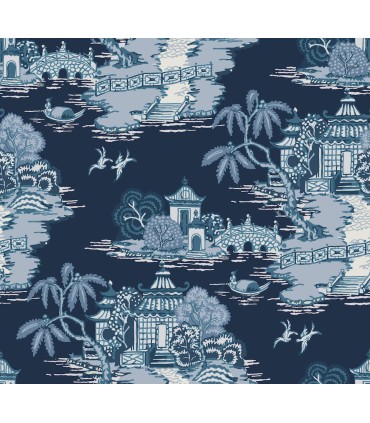 RT7901 - Pagoda And Sampan Scenic Wallpaper-Toiles by York