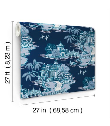 RT7901 - Pagoda And Sampan Scenic Wallpaper-Toiles by York