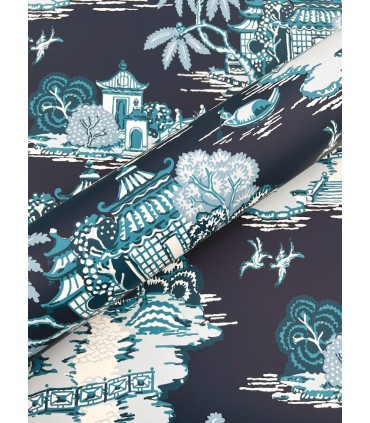 RT7901 - Pagoda And Sampan Scenic Wallpaper-Toiles by York