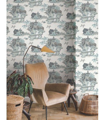 RT7904 - Pagoda And Sampan Scenic Wallpaper-Toiles by York