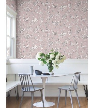 RT7851 - Passion Flower Toile Wallpaper-Toiles by York