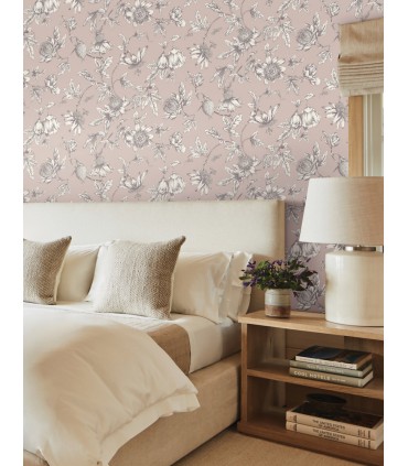 RT7851 - Passion Flower Toile Wallpaper-Toiles by York