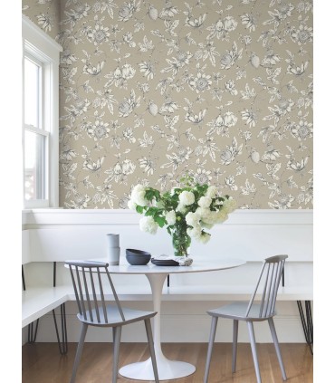 RT7852 - Passion Flower Toile Wallpaper-Toiles by York