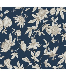 RT7856 - Passion Flower Toile Wallpaper-Toiles by York