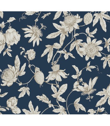 RT7856 - Passion Flower Toile Wallpaper-Toiles by York