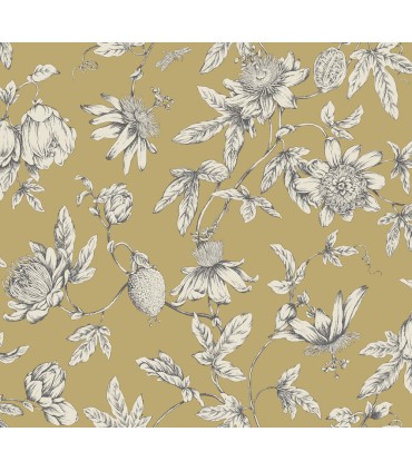 RT7855 - Passion Flower Toile Wallpaper-Toiles by York