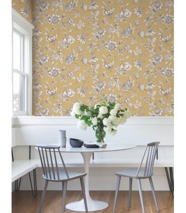 RT7855 - Passion Flower Toile Wallpaper-Toiles by York