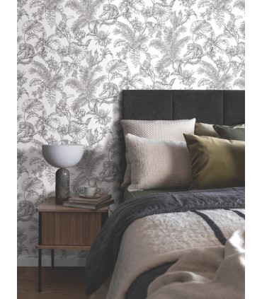 RT7841 - Tropical Sketch Toile Wallpaper-Toiles by York