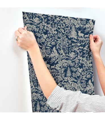 3125-72324 - Alrick Navy Forest Venture Wallpaper-Kinfolk