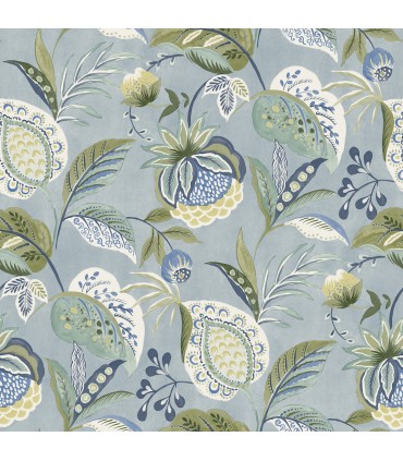 3125-72300 - Bohemian Blue Jacobean Wallpaper-Kinfolk